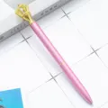Pink metal crown ballpoint pen with gold top, elegant creative gift pen for office and school. - Pale Light Purple (Gold Hardware)
