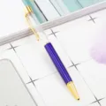 Μεταλλικό στυλό διαρροής DIY κρύσταλλο κενό στέλεχος δώρο γραφείου μπλε χρώματος στυλό - Διαφανές μπλε