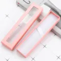 Caja de regalo para bolígrafo de papel rosa con ventana transparente, ideal para empaque de bolígrafos. - Rosa