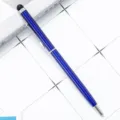 Blue metal stylus ballpoint pen capacitive writing tool with silver clip for daily office use. - Transparent Blue