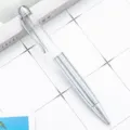 Transparent metal ballpoint pen variant with sleek metallic clip and tip for custom DIY use. - Electroplated Silver