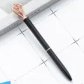 Elegant black metal ballpoint pen with rose gold crown cap, perfect for office and gifts. - Black (Rose Gold Parts)
