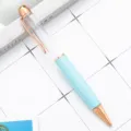 Creative DIY metal ballpoint pen with light blue body and elegant rose gold trim details. - Light Blue (Rose Gold Trim)