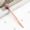 Pink Rhinestone Ballpoint Pen, Metal Rotating Luxury Gift Pen, Cute Diamond Pen for Office School - Pink