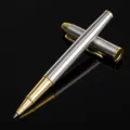 Stylo roller en métal au design élégant argent et or, idéal pour les cadeaux de bureau d'affaires. - 0.5mm / Couleur Acier Inoxydable