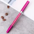 Roze kristalen balpen met glinsterende strass-steentjes, stijlvolle kantoorartikelen. - Donker Rozerood