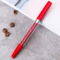 Rode kristal glitters gelpen modieuze kantoor stationery met transparante pennehouder. - Rood