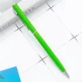 Bright green metal ballpoint pen with silver clip, smooth writing office gift ball pen. - Green