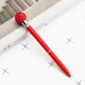 Red crystal ballpoint pen metal stylish gift pen sparkling rhinestone sphere office stationery - Red