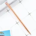 Stylo à bille en métal or rose avec sommet en diamant cristal, élégant cadeau de bureau. - Or Rose Galvanisé