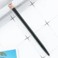 Stylo à bille en métal noir avec sommet en diamant or rose pour bureau cadeau - Noir