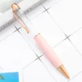 Elegant rose gold and pink metal ballpoint pen, perfect for office and daily writing tasks. - Pink (Rose Gold Parts)