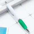 Retractable Ballpoint Pen Green White Plastic Gourd Shaped Office Business Stationery Items - Green (White Rod)