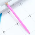 Stylo à bille en métal avec diamant cristal rose cadeau créatif papeterie de bureau - Rose rouge