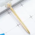 Gold Metal Ballpoint Pen with Crystal Butterfly Rhinestone, Fashion Student Gift Variant. - Electroplated Gold