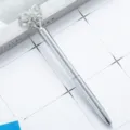 Crystal Butterfly Metal Ballpoint Pen Student Gift Cute Stationery Office Writing Tool - Electroplated Silver