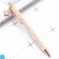 Rose gold glitter ballpoint pen with four leaf clover charm sparkling cute luxury gift pen - Sequin Light Rose Gold