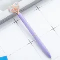Elegant purple metal ballpoint pen featuring a sparkling crystal butterfly top for gifts. - Violet