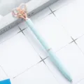 Light blue metal ballpoint pen featuring crystal butterfly top for student gift - Candy Light Blue