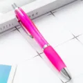Vibrant hot pink retractable ballpoint pen with silver clip and sleek gourd-shaped body. - Rose Red