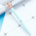 Beautiful metal ballpoint pen with crystal butterfly top, perfect student gift and office writing. - Candy Light Green