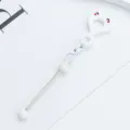 Multicolor smiley face DIY beaded silicone straw charm, perfect for 8-10mm cup straws decoration. - White