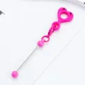 Cute pink heart silicone straw charm DIY beaded metal accessory for 8-10mm water cups - Rose Red