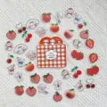 Set di adesivi con simpatici cuccioli e frutta colorata, ideale per diari e custodie per telefoni. - 40 Pezzi/Confezione / Cucciolo di Frutta