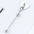DIY pendentif crochet cœur en métal argenté avec fermoir mousqueton et longue épingle fine. - Plaqué Argent