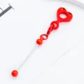 Cute red heart silicone straw charm with metal rod for 8-10mm cup decoration DIY. - Red
