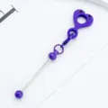 Pendentif paille en silicone violet cœur, jolie déco DIY tasse pour accessoires de boisson. - Violet foncé