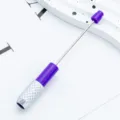 Creative DIY pencil extender with purple body and silver metallic grip for sketch drawing tools - Deep purple