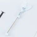 DIY perle cœur crochet adhésif pendentif métal blanc tasse de bureau crochet accessoire. - Blanc