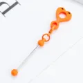 Breloque de paille en silicone souriante orange DIY pour tasses et gobelets variante. - Orange