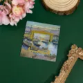 Retro oil painting metal bookmark and backing card set, exquisite cultural gift item. - Masterpiece Moments - Sunset