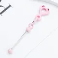 Charmant pendentif paille silicone cœur rose décoration tasse DIY perlée pour pailles 8-10 mm. - Rose Bonbon