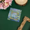Vintage oil painting metal bookmark with water lilies design, artistic gift stationery. - Masterpiece Moments - Water Lilies