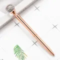 Rose gold metal ballpoint pen with large crystal diamond top, elegant twist design stationery. - Rose Gold