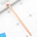 Rose gold metal ballpoint pen featuring a cute heart top design. Perfect gift stationery. - Rose Gold