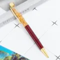 Penna a sfera a olio con foglia d'oro cancelleria di lusso regalo d'affari rosso vivo - Borgogna