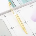 Creative metal DIY empty stem ballpoint pen with gold accents for smooth writing and office gifts. - Electroplated Gold