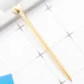 Gold heart-shaped metal ballpoint pen variant, sleek and elegant writing tool for office or gifts. - Electroplated Gold