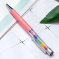 Creative colorful crystal ballpoint pen student metal stationery pen with sparkly stones. - Light Rose