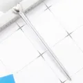 Silver metal ballpoint pen with cute heart top, stylish office stationery gift item. - Electroplated Silver
