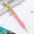Bolígrafo de metal rosa con relleno de hoja de oro, elegante papelería promocional de regalo. - Rojo Rosa Claro