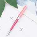 Pink crystal metal ballpoint pen with sparkling rhinestones for office stationery and school use. - Light Rose Red