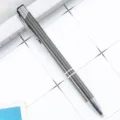 Metal ballpoint pen grey aluminum press pen promotional business office writing tool SKU - Bullet Tip 1.0 / Transparent Gray