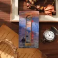 Vintage metal hollow bookmark with art print backing card, retro aesthetic stationery gift. - Impression Sunrise (Simple Pack)
