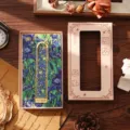 Metal hollow bookmark set with Van Gogh art card and gift box for students and book lovers. - Iris Garden (Gift Box Set)