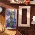 Exquisite metal hollow bookmark with Monet water lilies art card packaging, vintage style gift. - Water Lily Ripples (Gift Box Set)